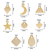 SUPERFINDINGS 80Pcs 8 Style Brass Charms KK-FH0004-99-2