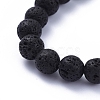 Natural Lava Rock Round Beads Stretch Bracelets BJEW-JB05118-01-3