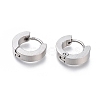 202 Stainless Steel Huggie Hoop Earrings EJEW-O087-09A-P-1