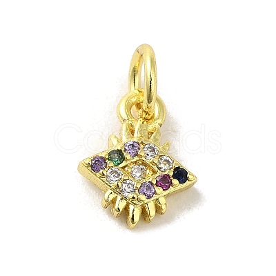 Brass Micro Pave Cubic Zirconia Charms KK-M283-19D-02-1