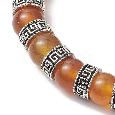 Natural Carnelian & Crackle Agate Beads Earring & Bracelets Set SJEW-JS01309-1