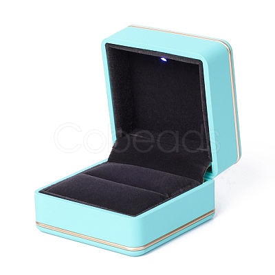 Square Plastic Jewelry Ring Boxes OBOX-F005-03A-1