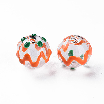 Transparent Glass Enamel Beads GLAA-N049-013-1