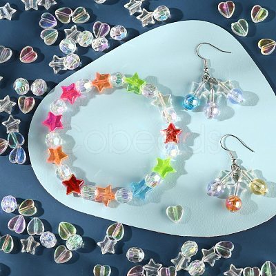 350Pcs 3 Style Transparent Acrylic Beads TACR-FS0001-05-1