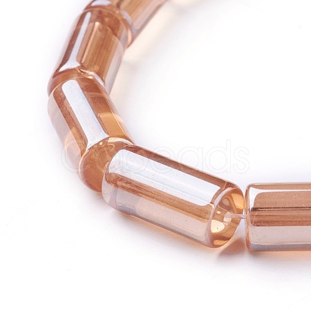 Electroplate Glass Beads Strands GLAA-L020-E01-1