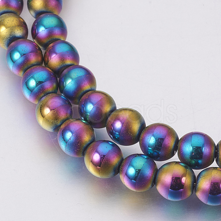 Electroplate Non-Magnetic Synthetic Hematite Beads Strands G-F585-C02-6mm-1