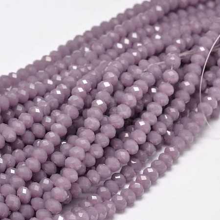 Faceted Rondelle Glass Beads Strands GLAA-I033-6mm-24-1