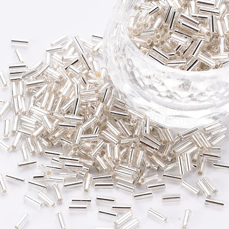 Plated Glass Bugle Beads SEED-S046-01A-21-1