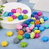 48Pcs 12 Colors Flower Food Grade Eco-Friendly Silicone Beads SIL-TA0001-50-6