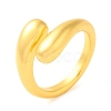 Zinc Alloy Teardrop Open Cuff Rings for Women RJEW-Q774-03G-3