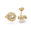 Brass Micro Pave Cubic Zirconia Stud Earrings EJEW-L224-32G-2