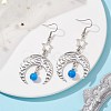 Antique Silver Alloy Star & Moon Dangle Earrings EJEW-JE05637-04-2