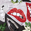 Gorgecraft 6Pcs 2 Colors Lip Shape Sequin Embroidery Cloth Iron On Patches PATC-GF0001-08-4