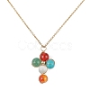 Natural & Synthetic Mixed Gemstone Cross Jewelry Set SJEW-JS01284-01-6