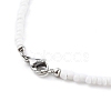 Beaded Necklaces & 304 Stainless Steel Satellite Chain Necklace Sets NJEW-JN03459-17