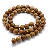 Natural Wood Lace Stone Beads Strands G-G763-05-8mm-2