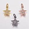 Brass Micro Pave Cubic Zirconia Charms ZIRC-G087-35-1