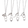 Handcuff with Word Freedom Alloy Pendant Necklace NJEW-JN04470-1