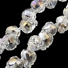Transparent Electroplated Glass Beads Strands GLAA-G104-02C-3