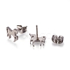 304 Stainless Steel Stud Earrings EJEW-N045-06P-2