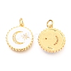 Brass Micro Pave Clear Cubic Zirconia Pendants ZIRC-B0004-13G-2