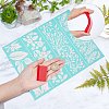 Gorgecraft 2Pcs Leaf Pattern Self-Adhesive Silk Screen Printing Stencil DIY-GF0004-13-3