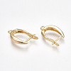 Brass Hoop Earring Findings with Latch Back Closure KK-S350-072G-2