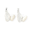 Natural White Shell Butterfly Pendants KK-U043-25S-1