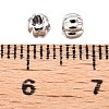 Rhodium Plated 925 Sterling Silver Corrugated Beads STER-T007-96P-3