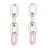 3Pair 3 Colors Candy Color Acrylic Cable Chain Tassel Dangle Stud Earrings for Women EJEW-JE04768-11