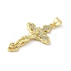 Rack Plating Brass Micro Pave Cubic Zirconia Pendants KK-C052-10B-G-2