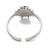 304 Stainless Steel Synthetic Malachite Cuff Rings G-Z056-01P-02-3