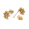 PVD Vacuum Plating 201 Stainless Steel Flower Stud Earrings with 304 Stainless Steel Pins for Women EJEW-C033-01G-2