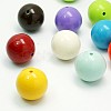 Mixed Color Chunky Bubblegum Acrylic Round Beads X-SACR-2425Y-M-1