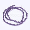 Faceted Indigo Transparent Glass Rondelle Bead Strands X-GLAA-R029-4mm-19A-3