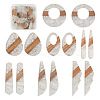 Biyun 14Pcs 7 Styles Transparent Resin & Walnut Wood Pendants RESI-BY0001-06-1