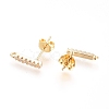 Brass Micro Pave Cubic Zirconia Stud Earring Finding X-KK-G389-38G-2