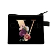 Initial Letter with Flower Cosmetic Bag PW-WG1F7F6-19-1