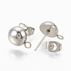 201 Stainless Steel Stud Earring Findings X-STAS-Q225-16A-6mm-2
