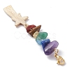 Rainbow Alloy Enamel Charms & Chakra Gemstone Chips Beaded Pendant Decoration HJEW-JM01206-4