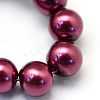 Baking Painted Pearlized Glass Pearl Round Bead Strands HY-Q003-10mm-72-3