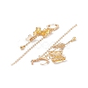 Glass Butterfly Dangle Hoop Earrings with Clear Cubic Zirconia EJEW-TA00153-03-5