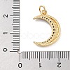 Moon Theme Rack Plating Brass Micro Pave Cubic Zirconia Pendants KK-Z071-52G-06-3