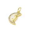 Brass Micro Pave Clear Cubic Zirconia Pendants KK-E111-46G-04-2