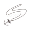 Alloy Skull Anchor Pendant Necklace with 201 Stainless Steel Box Chains NJEW-E016-07AS-2