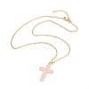 Brass Micro Pave Cubic Zirconia Cross Pendant Necklaces NJEW-F281-08-3