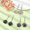 Natural & Synthetic Mixed Gemstone Round Ball Dangle Earrings EJEW-JE05553-2