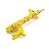 Giraffe Rack Plating Brass Enamel Pendants KK-Q804-15G-2