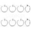 Unicraftale 4 Pairs 201 Stainless Steel Retractable Clip-on Hoop Earrings STAS-UN0052-03B-1