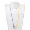 Personalized Two Tone ABS Plastic Cable Chain Necklaces NJEW-JN02825-04-4